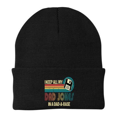 I Keep Dad Jokes In A Dad A Base Funny Fathers Day Beanie