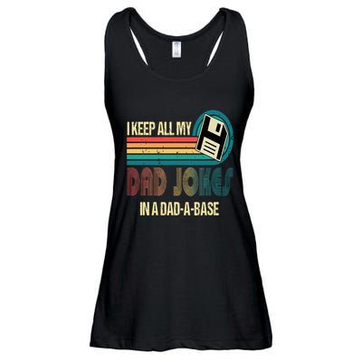 I Keep Dad Jokes In A Dad A Base Funny Fathers Day Ladies Essential Flowy Tank