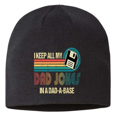 I Keep Dad Jokes In A Dad A Base Funny Fathers Day Sustainable Beanie