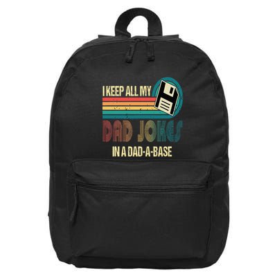 I Keep Dad Jokes In A Dad A Base Funny Fathers Day 16 in Basic Backpack