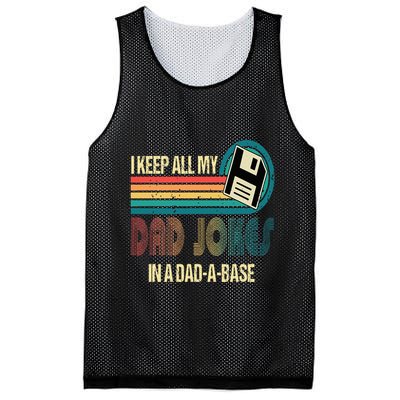 I Keep Dad Jokes In A Dad A Base Funny Fathers Day Mesh Reversible Basketball Jersey Tank