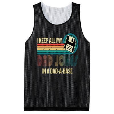 I Keep Dad Jokes In A Dad A Base Funny Fathers Day Mesh Reversible Basketball Jersey Tank