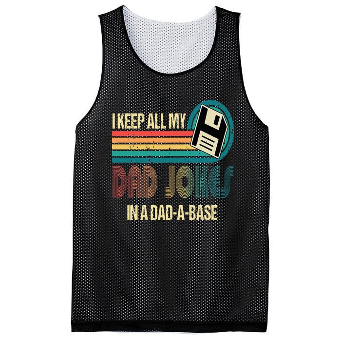 I Keep Dad Jokes In A Dad A Base Funny Fathers Day Mesh Reversible Basketball Jersey Tank