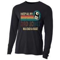 I Keep Dad Jokes In A Dad A Base Funny Fathers Day Cooling Performance Long Sleeve Crew