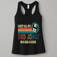 I Keep Dad Jokes In A Dad A Base Funny Fathers Day Womens Tank Top