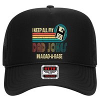 I Keep Dad Jokes In A Dad A Base Funny Fathers Day Trucker Hat
