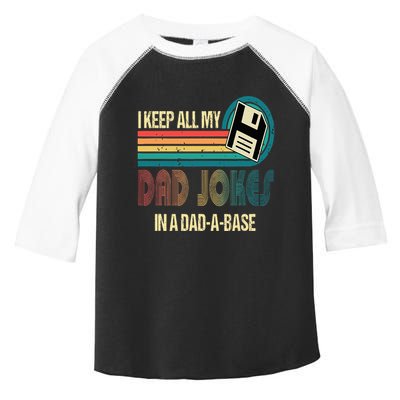 I Keep Dad Jokes In A Dad A Base Funny Fathers Day Toddler Fine Jersey T-Shirt