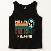 I Keep Dad Jokes In A Dad A Base Funny Fathers Day Tank Top