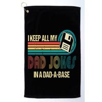 I Keep Dad Jokes In A Dad A Base Funny Fathers Day Golf Towel