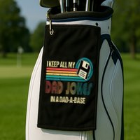 I Keep Dad Jokes In A Dad A Base Funny Fathers Day Golf Towel