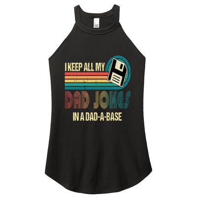 I Keep Dad Jokes In A Dad A Base Funny Fathers Day Women's Perfect Tri Rocker Tank