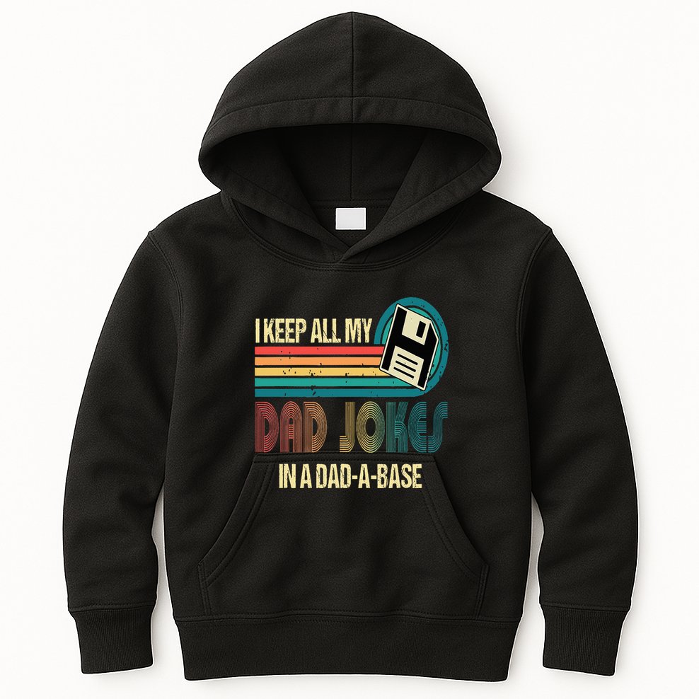 I Keep Dad Jokes In A Dad A Base Funny Fathers Day Kids Hoodie