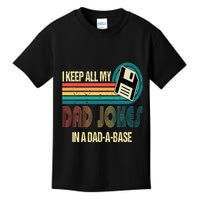 I Keep Dad Jokes In A Dad A Base Funny Fathers Day Kids T-Shirt