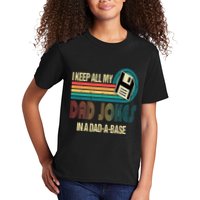 I Keep Dad Jokes In A Dad A Base Funny Fathers Day Kids T-Shirt