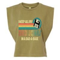 I Keep Dad Jokes In A Dad A Base Funny Fathers Day Garment-Dyed Women's Muscle Tee