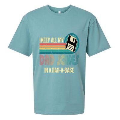 I Keep Dad Jokes In A Dad A Base Funny Fathers Day Sueded Cloud Jersey T-Shirt