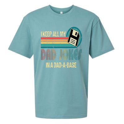 I Keep Dad Jokes In A Dad A Base Funny Fathers Day Sueded Cloud Jersey T-Shirt