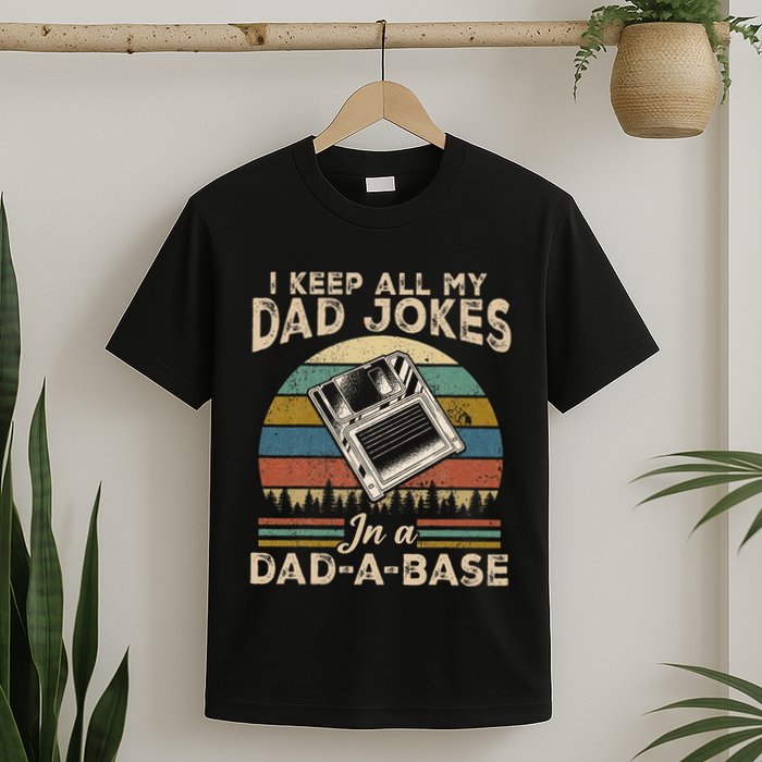 I Keep Dad Jokes In A Dad A Base T-Shirt