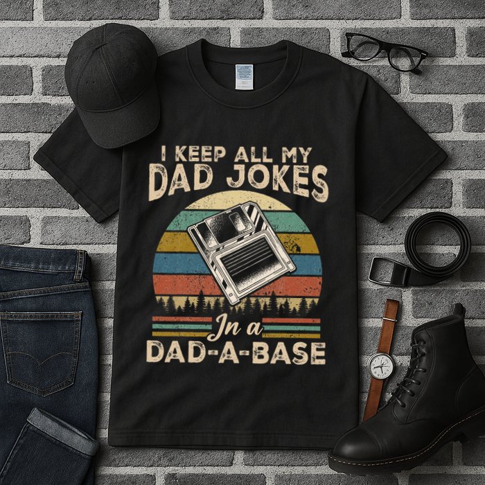 I Keep Dad Jokes In A Dad A Base Tall T-Shirt