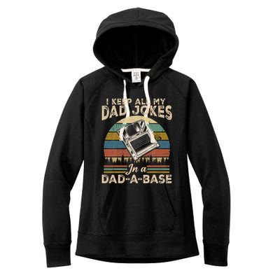 I Keep Dad Jokes In A Dad A Base Women's Fleece Hoodie