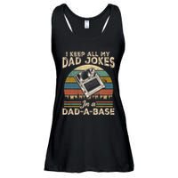 I Keep Dad Jokes In A Dad A Base Ladies Essential Flowy Tank