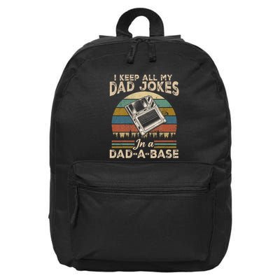 I Keep Dad Jokes In A Dad A Base 16 in Basic Backpack