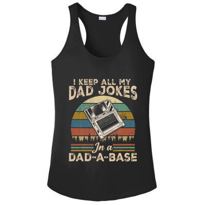 I Keep Dad Jokes In A Dad A Base Ladies PosiCharge Competitor Racerback Tank