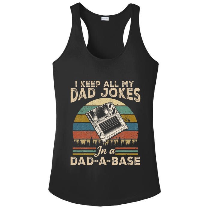 I Keep Dad Jokes In A Dad A Base Ladies PosiCharge Competitor Racerback Tank