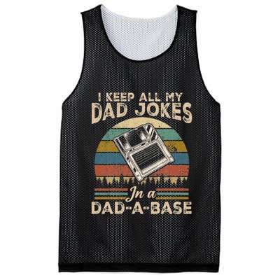 I Keep Dad Jokes In A Dad A Base Mesh Reversible Basketball Jersey Tank