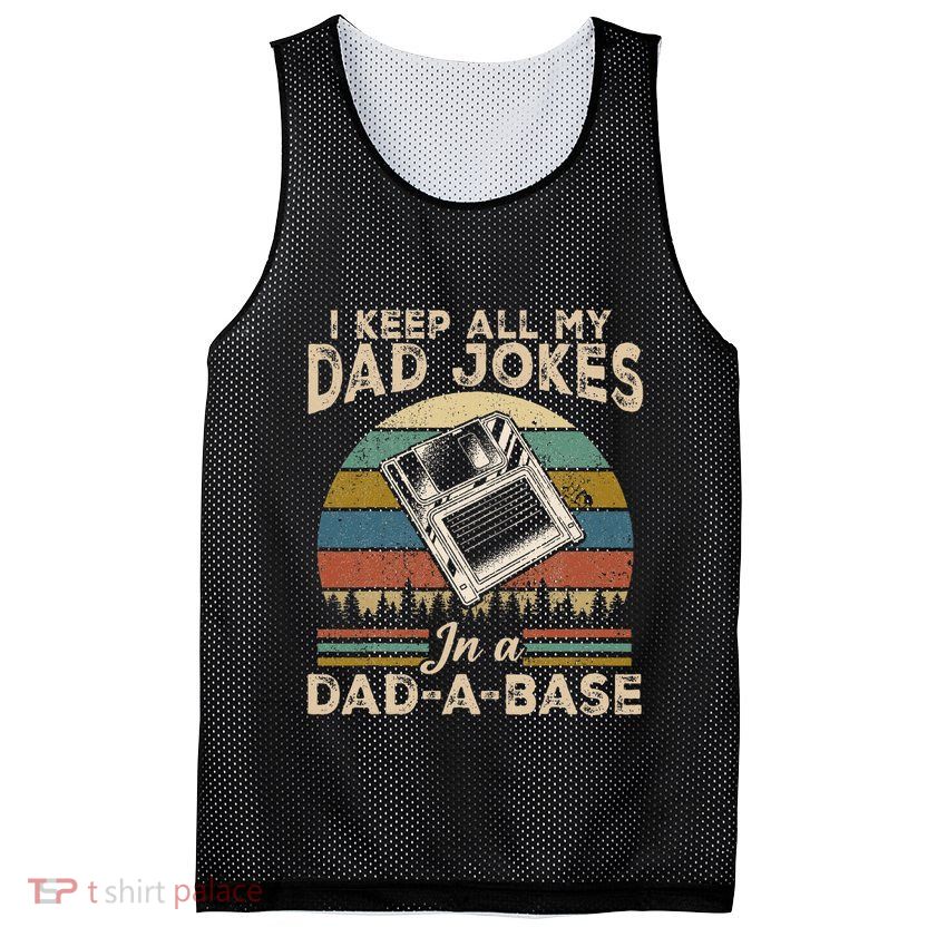I Keep Dad Jokes In A Dad A Base Mesh Reversible Basketball Jersey Tank