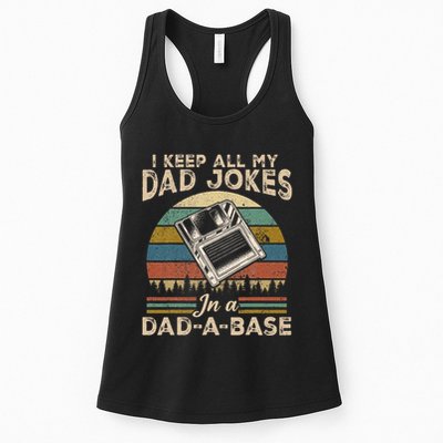 I Keep Dad Jokes In A Dad A Base Womens Tank Top