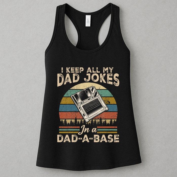 I Keep Dad Jokes In A Dad A Base Womens Tank Top
