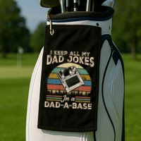 I Keep Dad Jokes In A Dad A Base Golf Towel