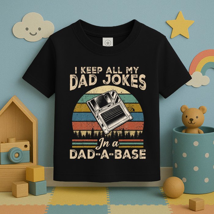 I Keep Dad Jokes In A Dad A Base Toddler T-Shirt