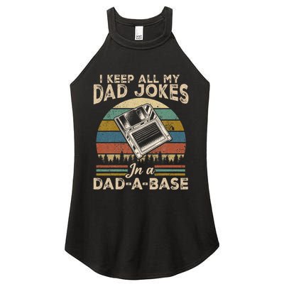I Keep Dad Jokes In A Dad A Base Women's Perfect Tri Rocker Tank