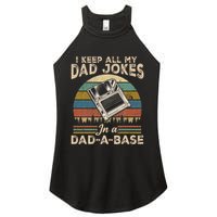I Keep Dad Jokes In A Dad A Base Women's Perfect Tri Rocker Tank