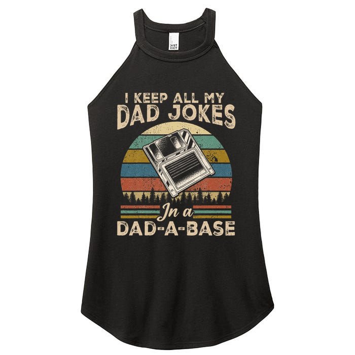 I Keep Dad Jokes In A Dad A Base Women's Perfect Tri Rocker Tank