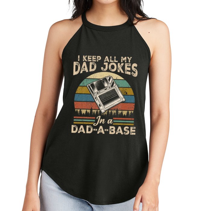 I Keep Dad Jokes In A Dad A Base Women's Perfect Tri Rocker Tank