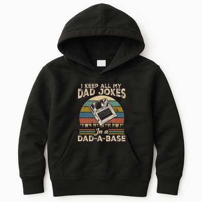 I Keep Dad Jokes In A Dad A Base Kids Hoodie