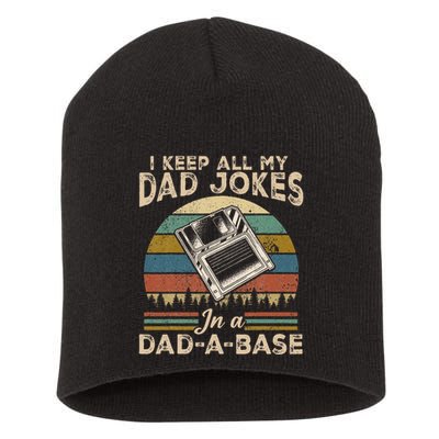 I Keep Dad Jokes In A Dad A Base Short Acrylic Beanie