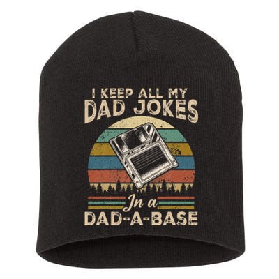 I Keep Dad Jokes In A Dad A Base Short Acrylic Beanie