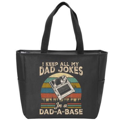 I Keep Dad Jokes In A Dad A Base Zip Tote Bag
