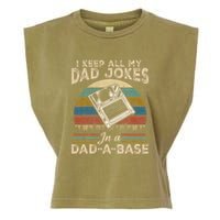 I Keep Dad Jokes In A Dad A Base Garment-Dyed Women's Muscle Tee