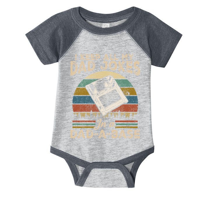 I Keep Dad Jokes In A Dad A Base Infant Baby Jersey Bodysuit