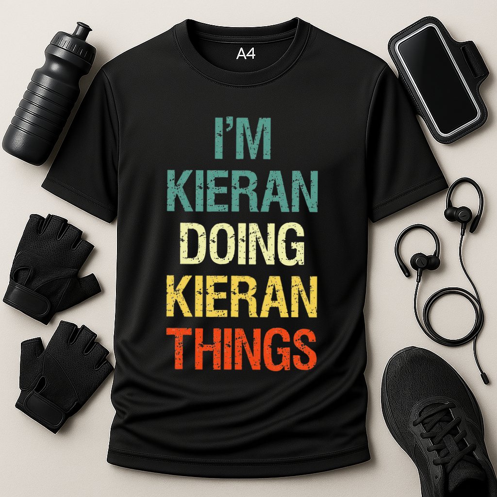 IM Kieran Doing Kieran Things Personalized First Name Gift Cooling Performance Crew T-Shirt