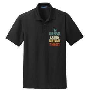 IM Kieran Doing Kieran Things Personalized First Name Gift Dry Zone Grid Polo