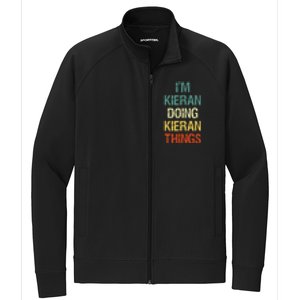 IM Kieran Doing Kieran Things Personalized First Name Gift Stretch Full-Zip Cadet Jacket