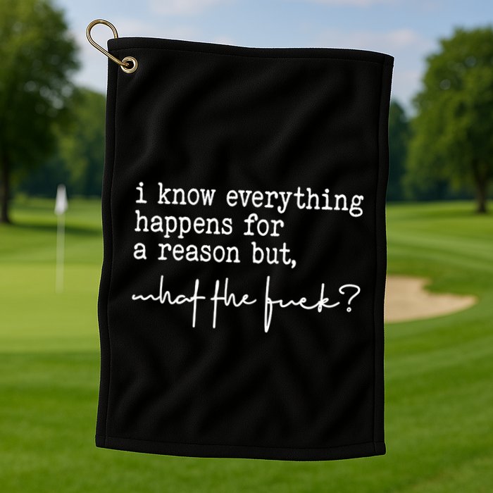 I Know Everything Happens For A Reason But What The Fuck Golf Towel