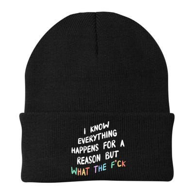 I Know Everything Happens For A Reason But Wtf Knit Cap Winter Beanie