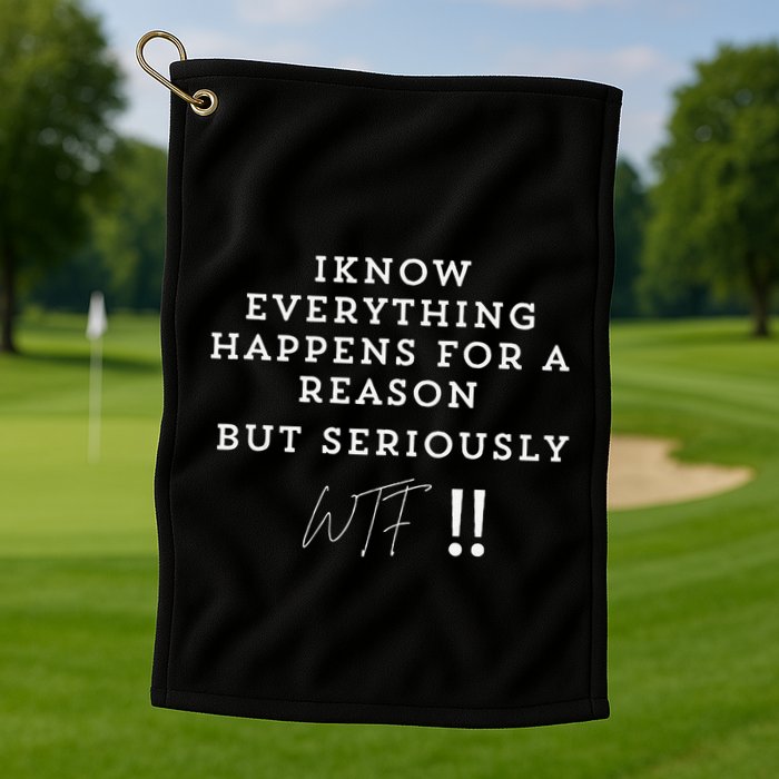 I Know Everything Happens For A Reason But Wtf Funny Golf Towel